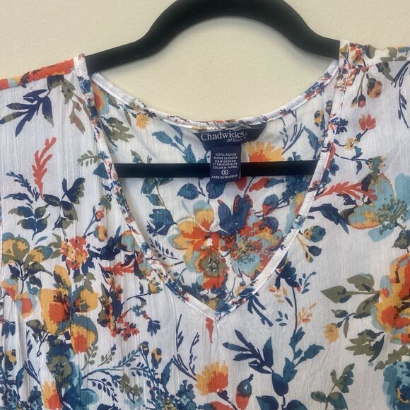 Chadwicks of Boston Floral Pleated Sleeveless Midi Dress Size S Cottage … - Picture 2 of 6